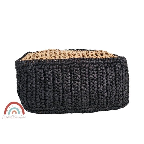 New! J. Crew Paros Open Weave Straw Bag  with Horseshoe Charm - Picture 11 of 16